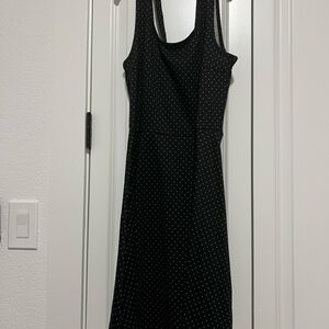 H&M Black and White Polka Dot Midi Dress